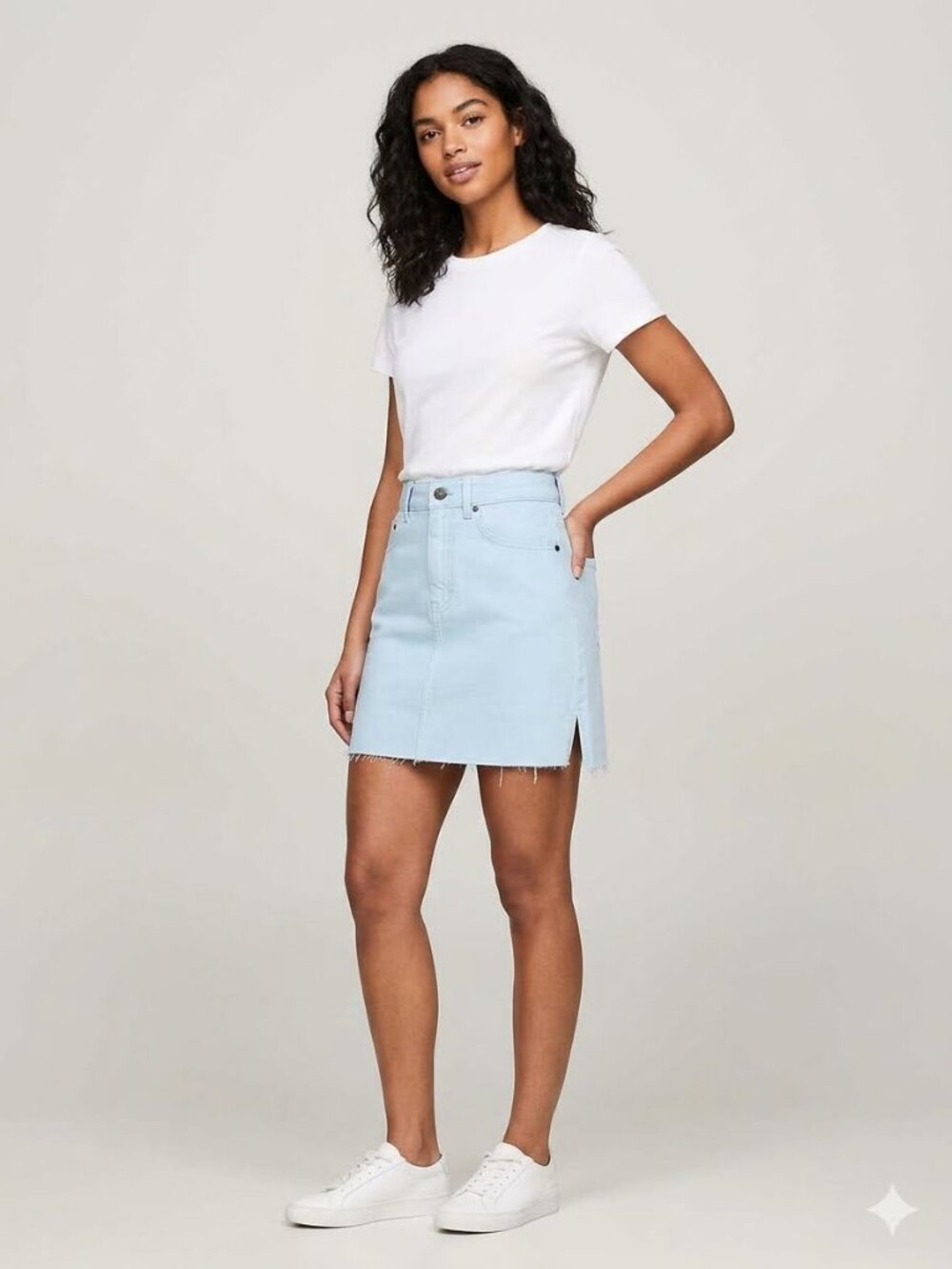 NWT Sadie & Sage cotton light blue denim 
mini skirt, size S